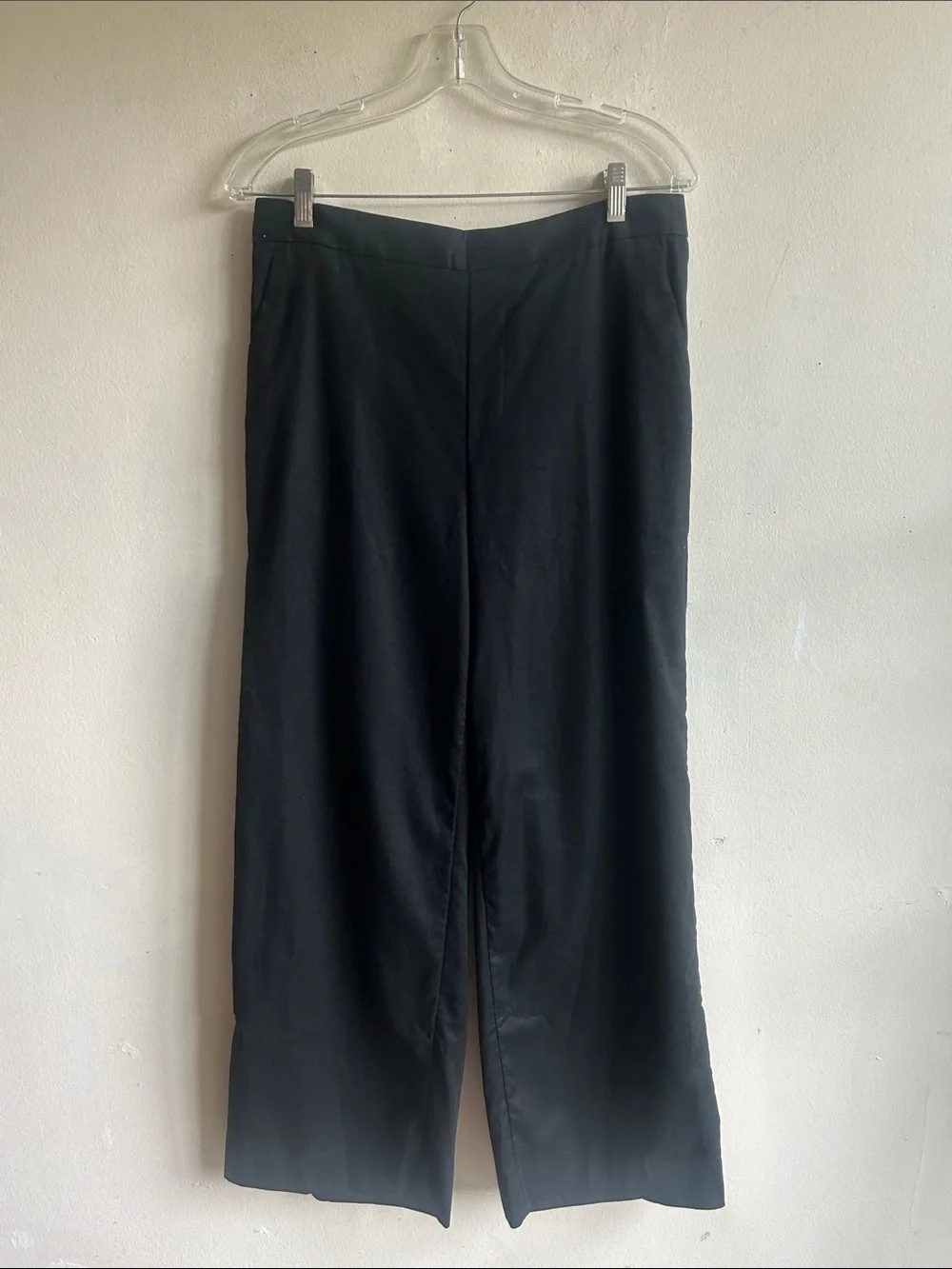 Banana Republic Hayden Wide Leg Linen Blend Black Pants Size Medium NWT